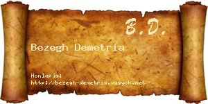 Bezegh Demetria névjegykártya